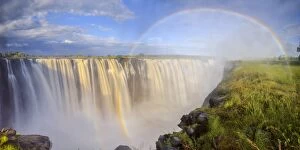 Zambia Gallery: Zimbabwe, Victoria Falls, Victoria Falls National Park during rainy season (UNESCO Site)