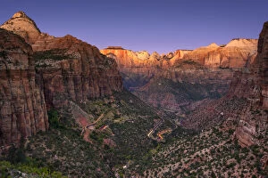 Images Dated 7th January 2020: Zion Canyon Overlook before sunrise, Zion National Park, Utah, USA