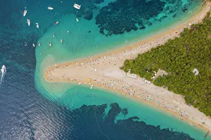 Brac Prints: Zlatni Rat, Golden Horn Beach, Bol, Brac, Damatia, Adriatic Coast, Croatia