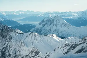 High Prints: The Zugspitze in winter, the highest peak of the Wetterstein Mountains and the highest mountain in Germany